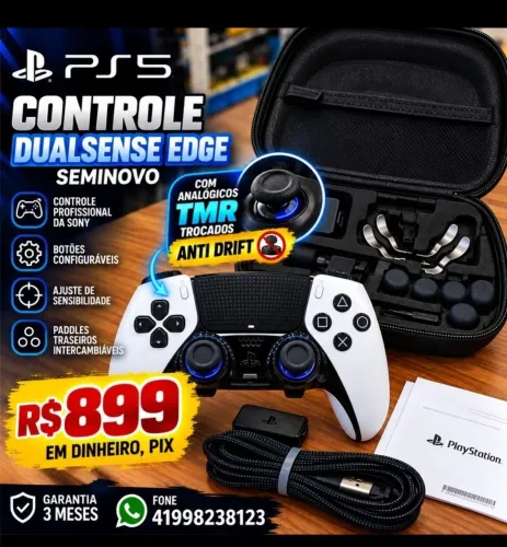 CONTROLE EDGE PS5 SEMINOVO, GARANTIA