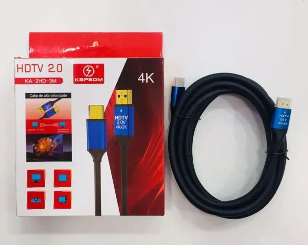 Cabo HDMI 3M 4K Kapbom - Alta Velocidade HDMI 2.0