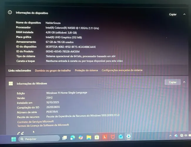 VENDE-SE UM NOTEBOOK DA LENOVO