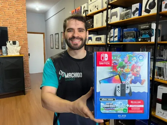Console Nintendo Switch Oled Branco Modelo Nacional com Nota Fiscal (Somos LOJA)