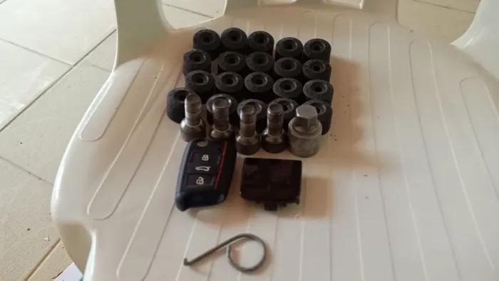 Parafusos antifurto com acabamento