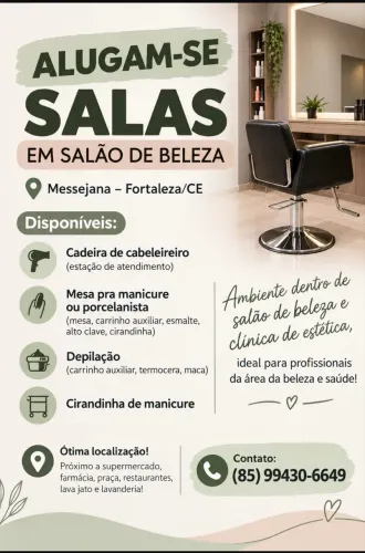 Alugam-se salas comerciais em salão de beleza
