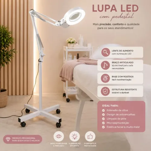 Luminária lupa led estética sobrancelha cilios