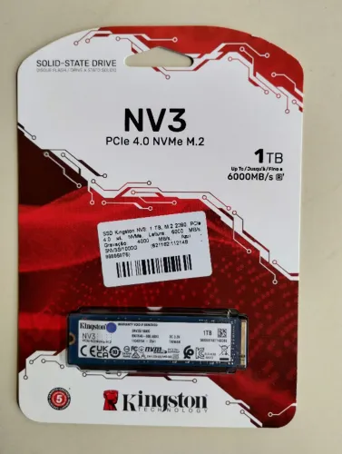 SSD NVMe Kingston NV3 1TB novo lacrado. Leia me sobre garantia. Envio via olx