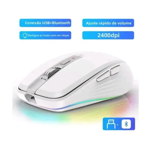 Mouse Wireless + USB e Bluetooth 2400 GHz 