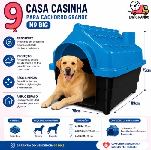 Casinha de cachorro tamanho 9