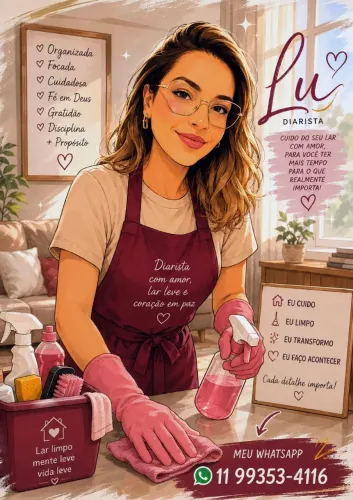 Sua Casa Limpa e Organizada | Diarista por Hora | 2h. 4h. 6h.