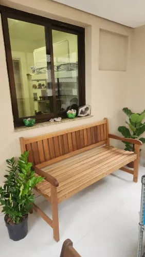 Banco para Jardim ou Varanda de 1,5m - madeira resistente da Metalnew Lyptus
