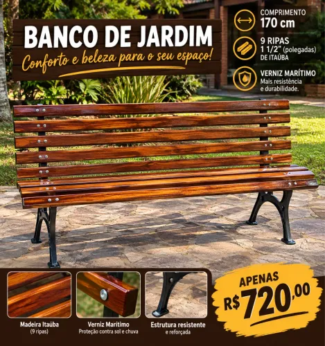 Banco de jardim 170 Itauba
