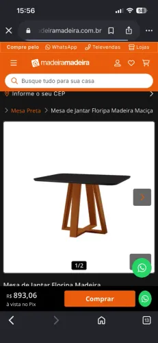 Mesa de janta com tampo de vidro