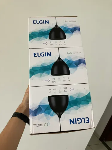 Kit 3 Luminária Lustre Pendente LED Preto