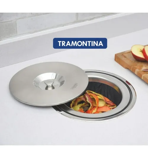 Lixeira embutir inox tramontina 8 LTS - NOVA NA CAIXA