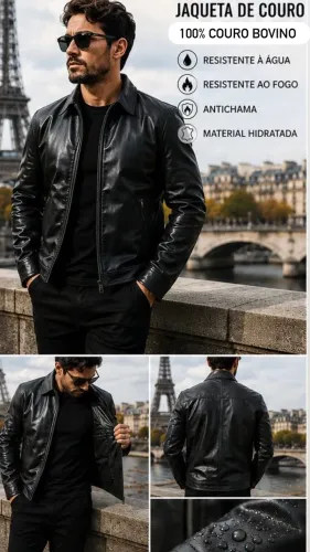 Jaquetas 100% couro bovino masculina e feminina 