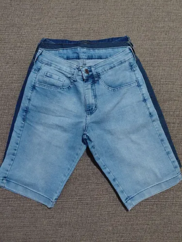 Bermudas jeans com strech