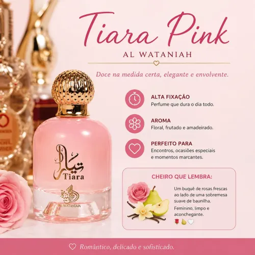 Perfume árabe original Tiara pink Al wataniah Feminino