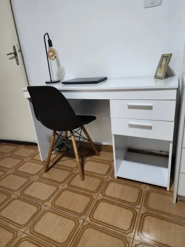 Mesa OFFICE c 2 Gavetas BRANCO - Entrega Grátis