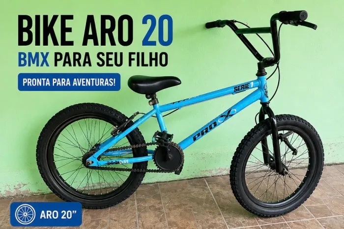Bicicleta BMX Aro 20 Pro-X Série 1 Azul Preta