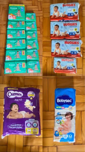 FRALDAS PERSONAL, HUGGIES, CREMER E BABYSEC