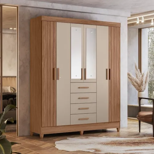 Guarda roupa casal 6 portas 4 gavetas 