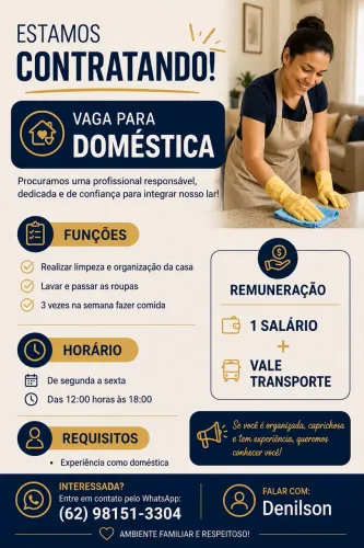 Vaga para Empregada doméstica
