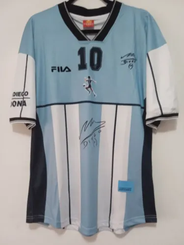 Camisa Argentina 2001 Despedida Oficial #10 Maradona Autografada Certificada