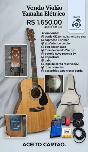 Violão Yamaha elétrico R$1.650,00 aceito cartão
