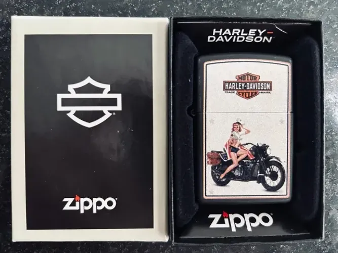 Isqueiro Zippo Harely Davidson Military US Marines Pin Up 218 HD