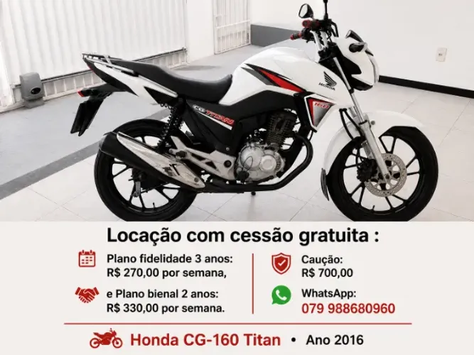 Honda Titan 2016 , alugo com cessão gratuita, ou vendo