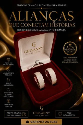 Aliança de Prata Diamantada / Aliança de Namoro / Aliança de compromisso 