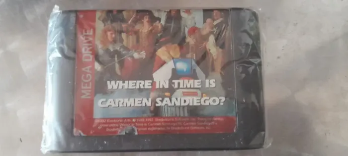 Jogo Where in Time is Carmen Sandiego original Tectoy para Mega Drive