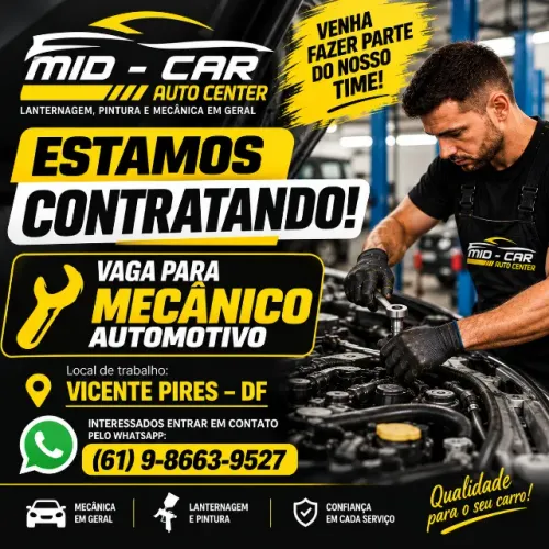 Vaga para Mecânico Automotivo - Vicente Pires/DF