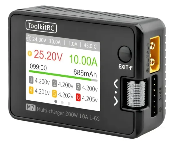 Carregador Toolkitrc M7 C/ Fonte 12v - 8A Para Bateria Lipo e Outros