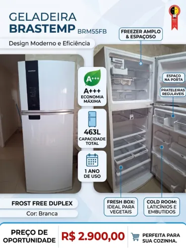 Geladeira Brastemp Frost Free Duplex - BRM55FB