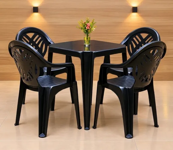 Conjunto de mesa e cadeiras plásticas - América 