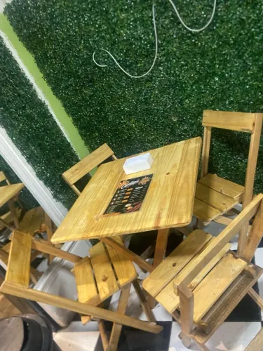*KIT 5 JOGOS DE MESA DOBRÁVEL EM MADEIRA - BAR / LANCHONETE*