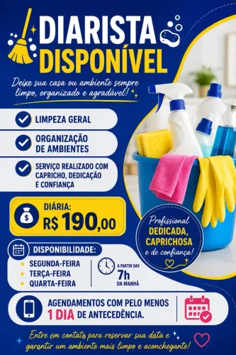 Diarista disponível 