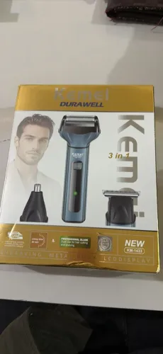 Máquina de Cortar Cabelo e Barbear Kemei 3 em 1 Recarregável Bivolt