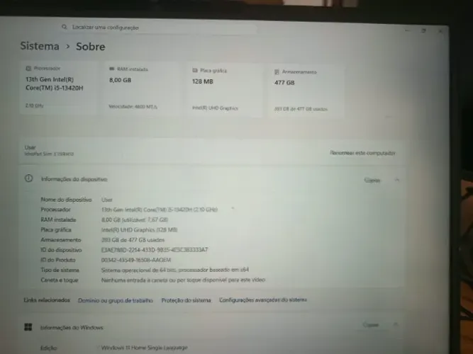 Notebook Lenovo IdeaPad Slim 3 | Intel Core i5 13ª Geração | 8GB RAM | SSD 512GB |