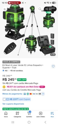 Martelete e nivel q laser