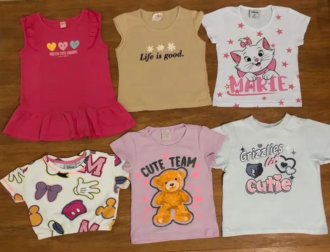 Lote camisetas infantil menina 4 anos