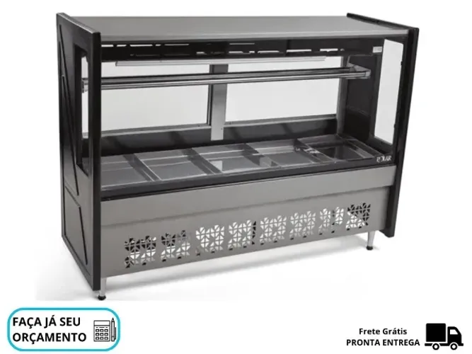 Balcão de Carnes 1,75M Vidro Reto Polar