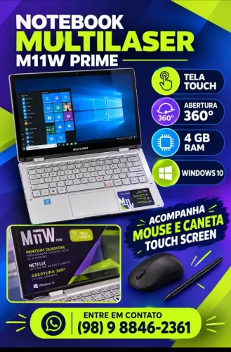 Vendo notebook novo na caixa,nunca usado com giro 360 graus..Ótima configuração..