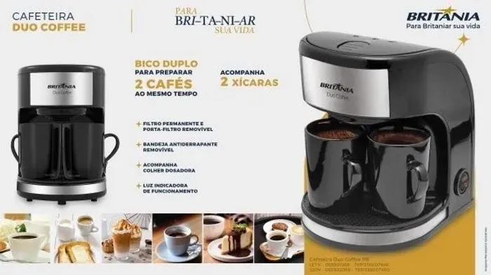 Cafeteira Duo Coffee 220v - Preto/inox
