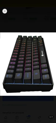 Teclado semi mecânico rgb