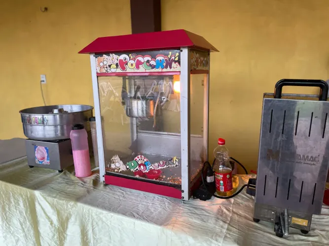 Crepe, algodão doce, pipoca 3 horas livres