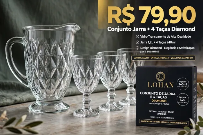 Conjunto de jarra + taças
