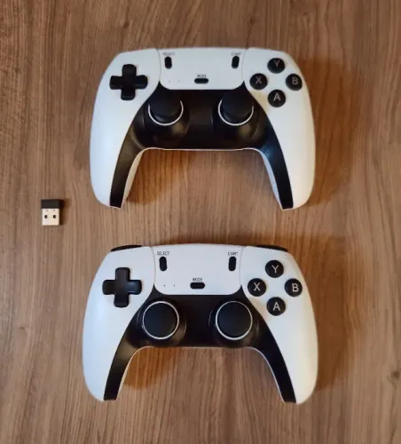 Kit Com 2 Controles Sem Fio Para Reposição Game Stick M15 Com Adaptador Usb