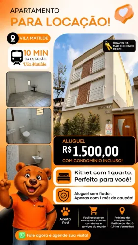 Apartamento studio para alugar próximo ao metrô