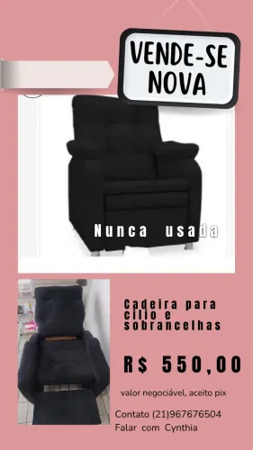Cadeira de Cílios e sobrancelha