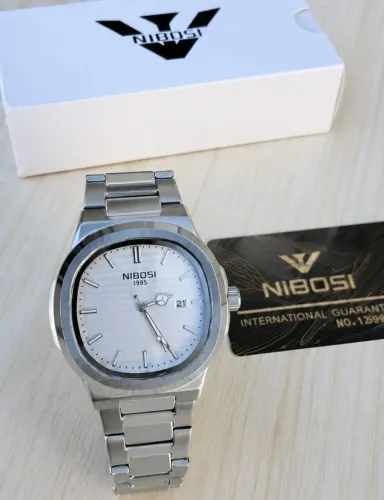 Relógio Nibosi Prata A Prova de Água Novo Original- Entrega Grátis